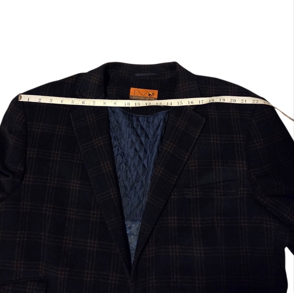 Enzo Tovare Wool Car Coat Men's 54 L Blue Orange Plaid Lined Insulated Jacket - Picture 10 of 15